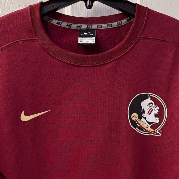 Nike Therma Fit Florida State Seminoles Men’s Sweatshirt Red Size XXL - Picture 2 of 7